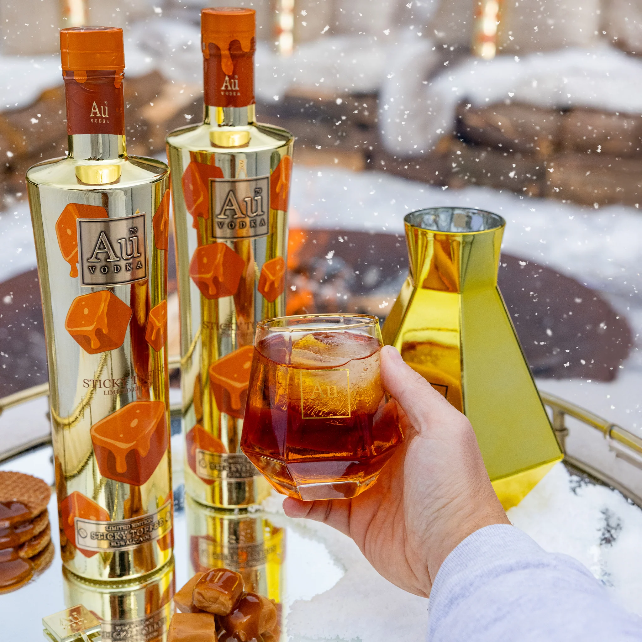 Au Vodka 750ml & Diamond Cut Glass - Image 10