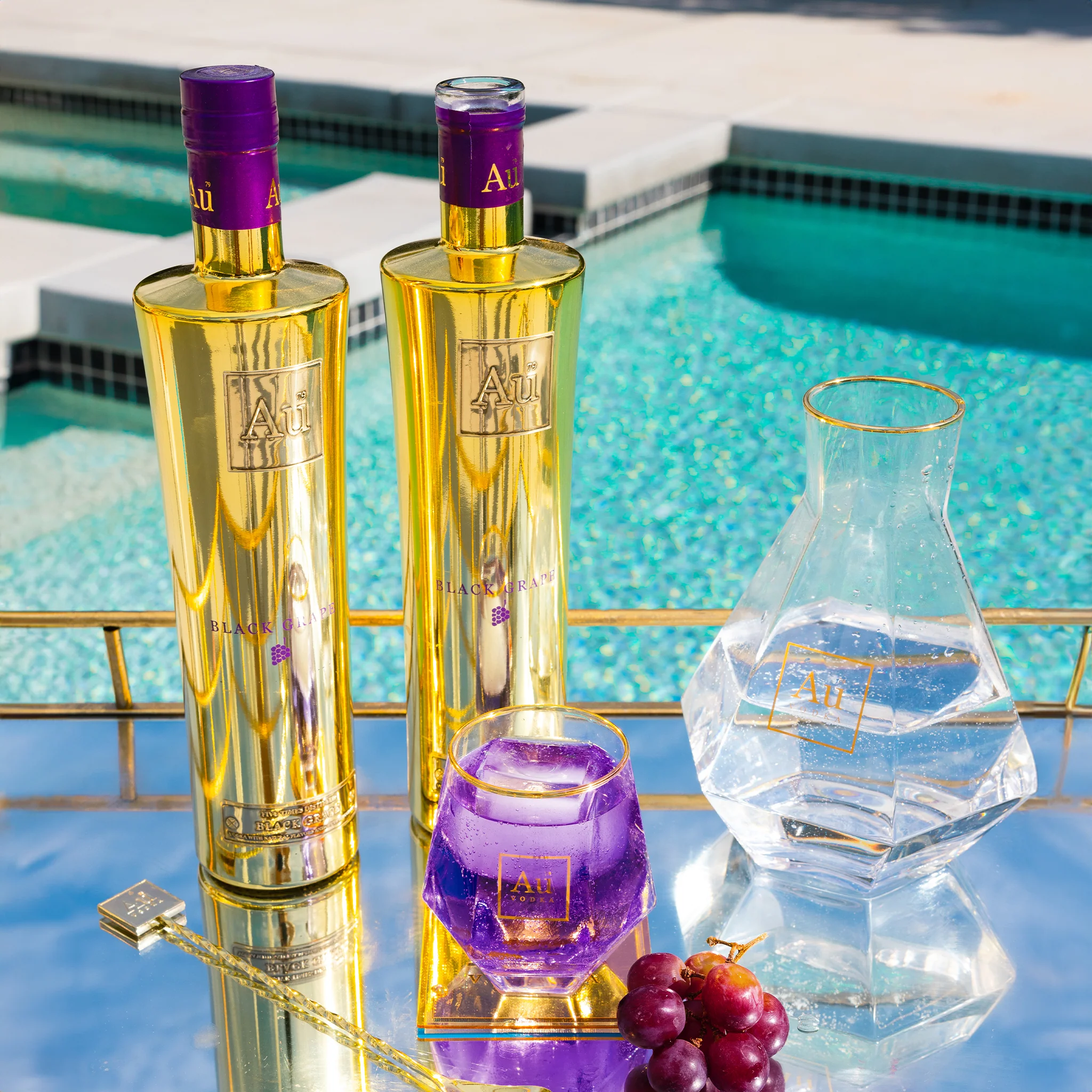 Au Vodka 750ml & Diamond Cut Glass - Image 6