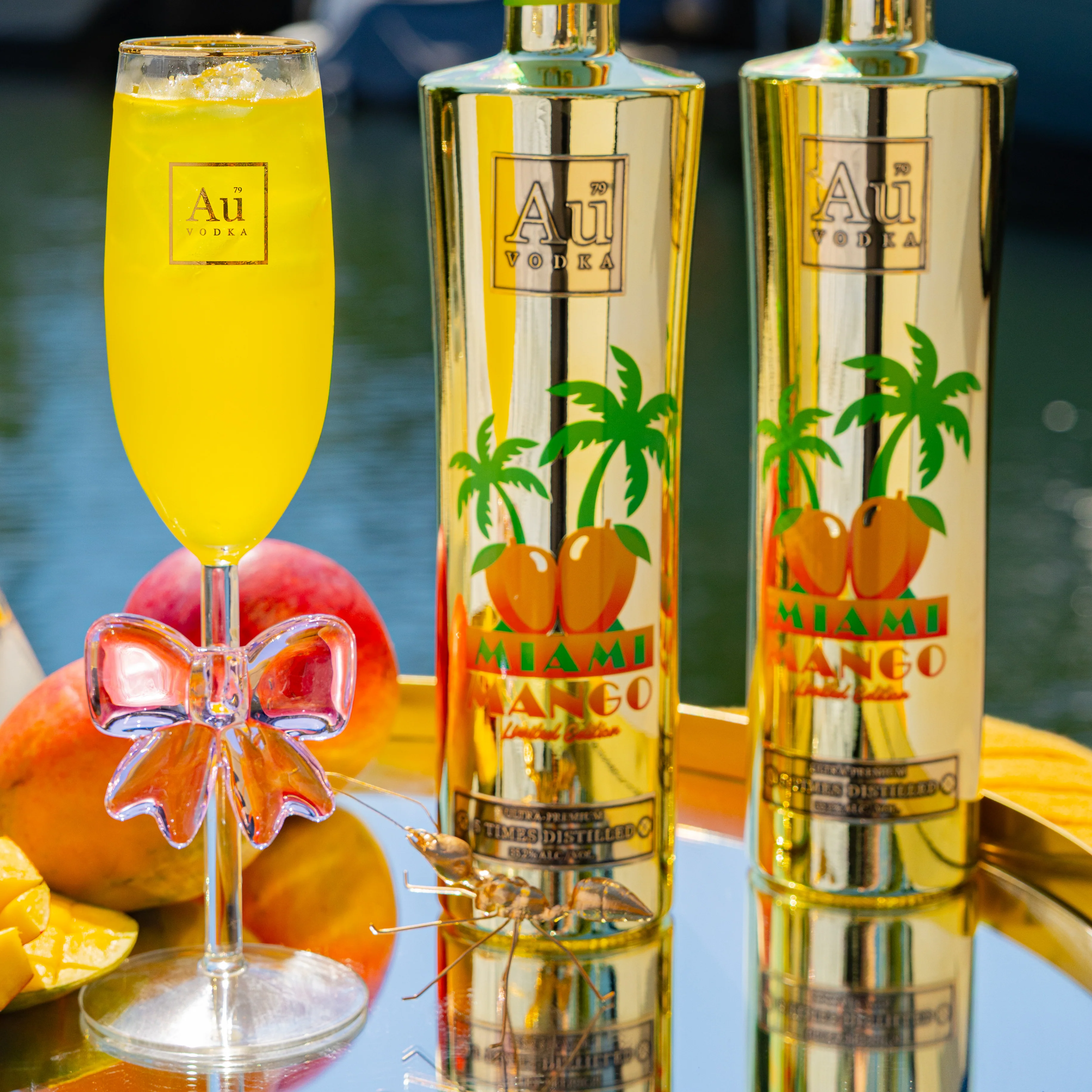 Au Vodka Miami Mango & Ribbon Glass - Image 3