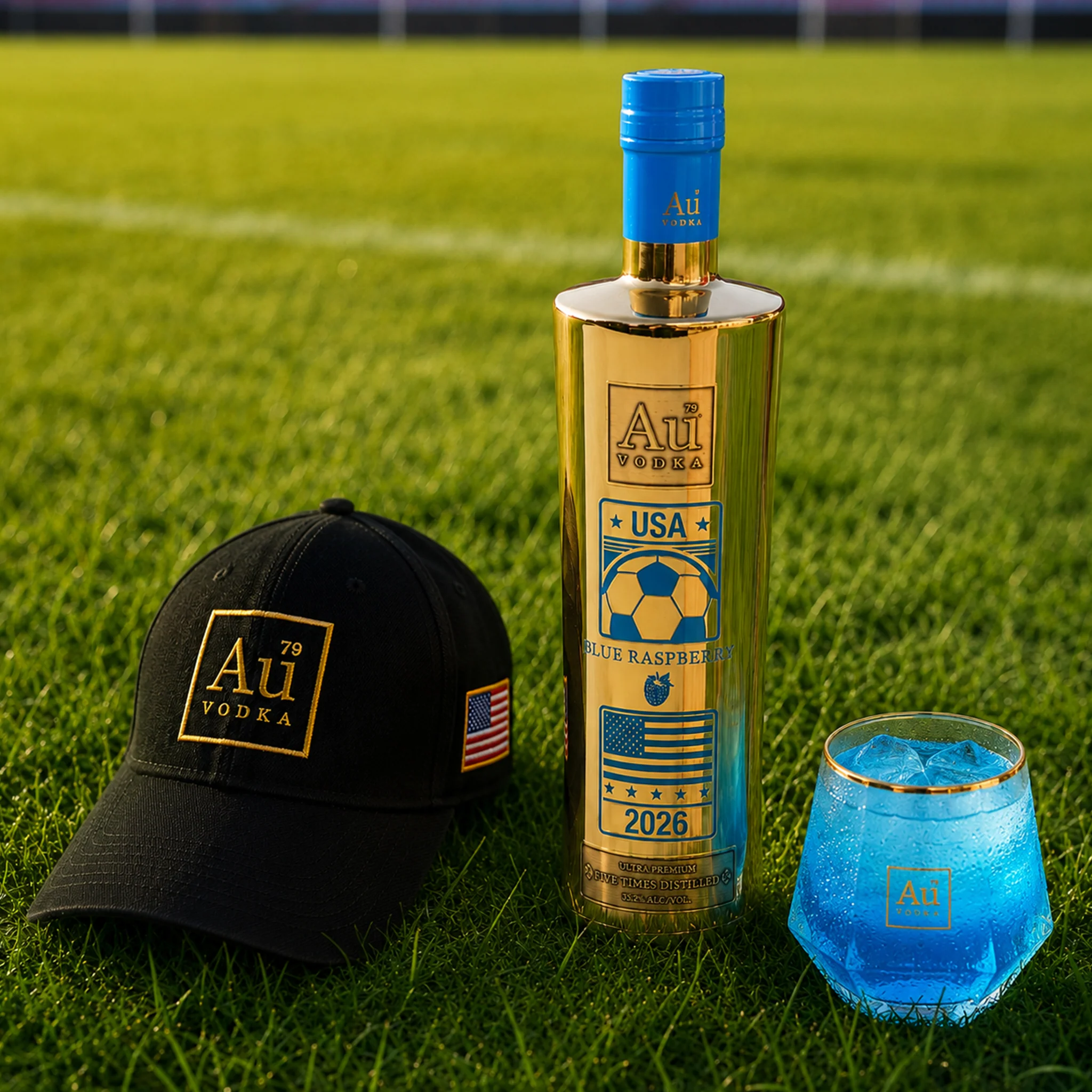 Au Vodka 750ml USA Soccer Edition & FREE Flag Cap - Image 3